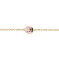 Bracelet en plaqu&eacute; or coccinelle rose -14+2cm Artemare
