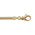 Bracelet en vermeil cha&icirc;ne tube serpent pour coulissant - 17cm mousqueton