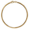 Bracelet jonc en vermeil massif fil 3mm diam&egrave;tre 70 non articule avec mousqueton pour charms (kit 4)