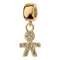Bracelets sur Artemare : Charms coulissant en vermeil suspendu petit garcon avec pierres blanches