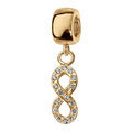 Bracelets sur Artemare : Charms coulissant en vermeil suspendu infini avec pierres blanches