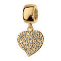 Bracelets sur Artemare : Charms coulissant en vermeil suspendu coeur plat avec pierres blanches