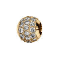 Charms coulissant en vermeil boule 3 rangs oxydes blancs sertis