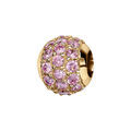 Charms coulissant en vermeil boule pierres roses sertis Artemare