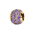 Charms coulissant en vermeil boule pierres mauves sertis