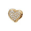 Charms coulissant en vermeil coeur empli micro oxydes blancs sertis recto verso Artemare