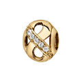 Charms coulissant en vermeil boule motif infini ajour&eacute; et oxydes blancs