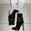 Bottes femme sur Grenoble : Bottines BEBO Bottines BEBO en pvc noires vernies &agrave; talon dor&eacute;s/argent&eacute;s Noir