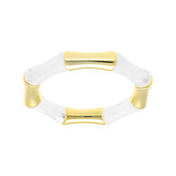 Bracelet extensible galb&eacute; blanc et r&eacute;sine dor&eacute;