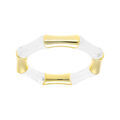 Bracelet extensible galb&eacute; blanc et r&eacute;sine dor&eacute;