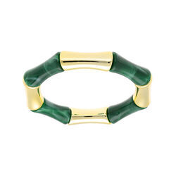 Bracelet extensible galb&eacute; vert fonc&eacute; et dor&eacute;