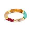 Bracelets sur Artemare : Bracelet extensible multi couleurs &eacute;clatantes &agrave; anneaux dor&eacute;s