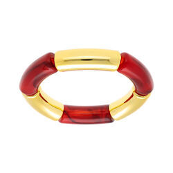 Bracelet extensible rouge et dor&eacute;