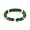 Bracelets sur Artemare : Bracelet extensible vert &agrave; anneaux dor&eacute;s