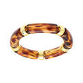 Bracelets sur Artemare : Bracelet extensible marron &agrave; anneaux dor&eacute;s