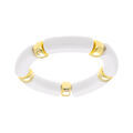 Bracelets sur Artemare : Bracelet extensible blanc &agrave; anneaux dor&eacute;s