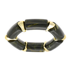 Bracelet extensible vert &agrave; inserts dor&eacute;s