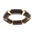 Bracelet extensible marron &agrave; inserts dor&eacute;s Artemare