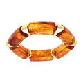 Bracelet extensible couleur ambre miel &agrave; inserts dor&eacute;s Artemare