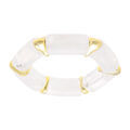 Bracelets sur Artemare : Bracelet extensible blanc translucide &agrave; inserts dor&eacute;s