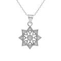 Collier en argent rhodi&eacute; pendentif forme &eacute;toile avec oxydes blancs sertis - 40+5cm Artemare