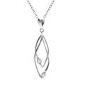 Colliers sur Artemare : Collier en argent rhodi&eacute; deux losanges entrelac&eacute;s avec oxydes blancs sertis - 39+4cm