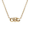 Collier en vermeil infini et coeur entrelac&eacute;s et oxydes blancs sertis sur la partie avant - 41+3cm
