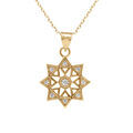 Collier en plaqu&eacute; or pendentif forme &eacute;toile avec oxydes blancs sertis - 40+5cm Artemare