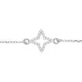 Bracelet en argent rhodi&eacute; etoile orn&eacute;e d'oxydes blancs sertis - 15+3 cm Artemare