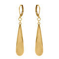 Boucles d'oreille dormeuse pendante en acier dor&eacute; forme goutte allong&eacute;e - 35mm Artemare