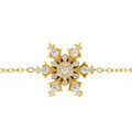 Bracelet aen cier dor&eacute; flocon de neige 20mm x 16mm oxyde blancs sertis - 17+5cm Artemare