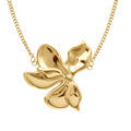 Collier en acier dor&eacute; fleur 40mm - 42+5cm