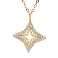 Collier en vermeil pendentif &eacute;toile ajour&eacute;e contour d'oxydes blancs sertis - 40+2+2cm Artemare