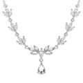 Collier en argent rhodi&eacute; avec oxydes blancs - 42+3cm Artemare