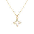 Colliers sur Artemare : Collier en argent dor&eacute; avec pendentif &eacute;toile entour&eacute;e d'oxydes blancs sertis - 40+5 cm