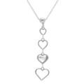 Colliers sur Artemare : Collier en argent rhodi&eacute; avec pendentif coeurs ajour&eacute;s et un oxyde blanc - 40+5cm