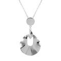 Collier en argent rhodi&eacute; pendentif forme g&eacute;ometrique - 40+5cm