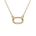 Collier en argent dor&eacute; avec oxydes blancs sertis - 40+5cm