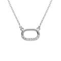Colliers sur Artemare : Collier en argent rhodi&eacute; avec oxydes blancs sertis - 40+5cm