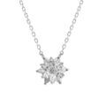 Colliers sur Artemare : Collier en argent rhodi&eacute; avec fleur 10mm d'oxydes blancs sertis - 40+5cm