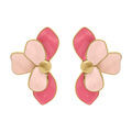 Boucles d'oreille sur Artemare : Boucles d'oreilleStella Mia tige en acier dor&eacute; demi fleur r&eacute;sine rose