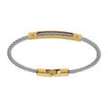 Bracelets sur Artemare : Bracelet en acier dor&eacute; et c&acirc;ble gris
