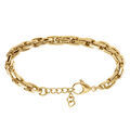Chaine sur Artemare : Bracelet en acier dor&eacute; maille entrelac&eacute;es 5mm - 16+3cm