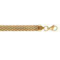 Chaine sur Artemare : Bracelet en acier dor&eacute; maille plate 8mm - 16+3cm