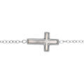 Braceleten acier croix nacre imitation - 16+3cm Artemare