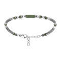 Bracelet en acier rondelles et tube vert - 18+3cm Artemare