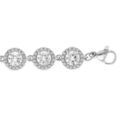 Bracelet en acier 15 &eacute;l&eacute;ments ronds d'oxydes blancs sertis contour oxydes blancs sertis - 16+3cm