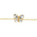 Bracelet en acier dor&eacute; papillon d' oxydes blancs - 14+5cm Artemare