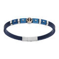 Bracelet en acier et caoutchouc bleu PVD bleu motif ancre - 21.5cm r&eacute;galble 20cm et 18.5cm Artemare