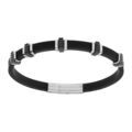Bracelet en acier caoutchouc noir - 21.5cm r&eacute;glable 20cm et 18.5cm Artemare